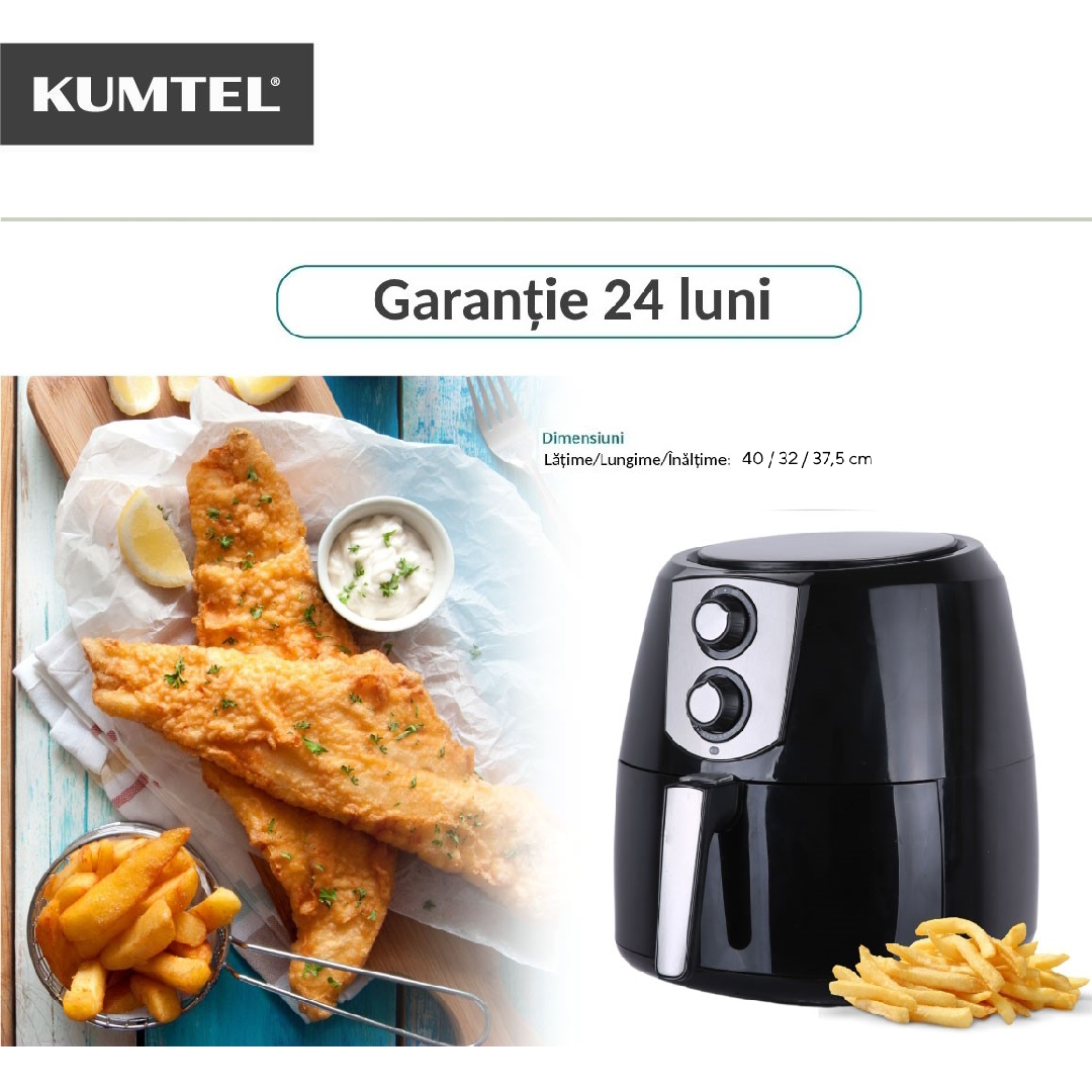 Friteuza Kumtel Fast Fryer 8.5l 1800W + Un Set Profesional De Cutite Cadou Friteuza Kumtel Fast Fryer 8.5l 1800W + Un Set Profesional De Cutite Cadou